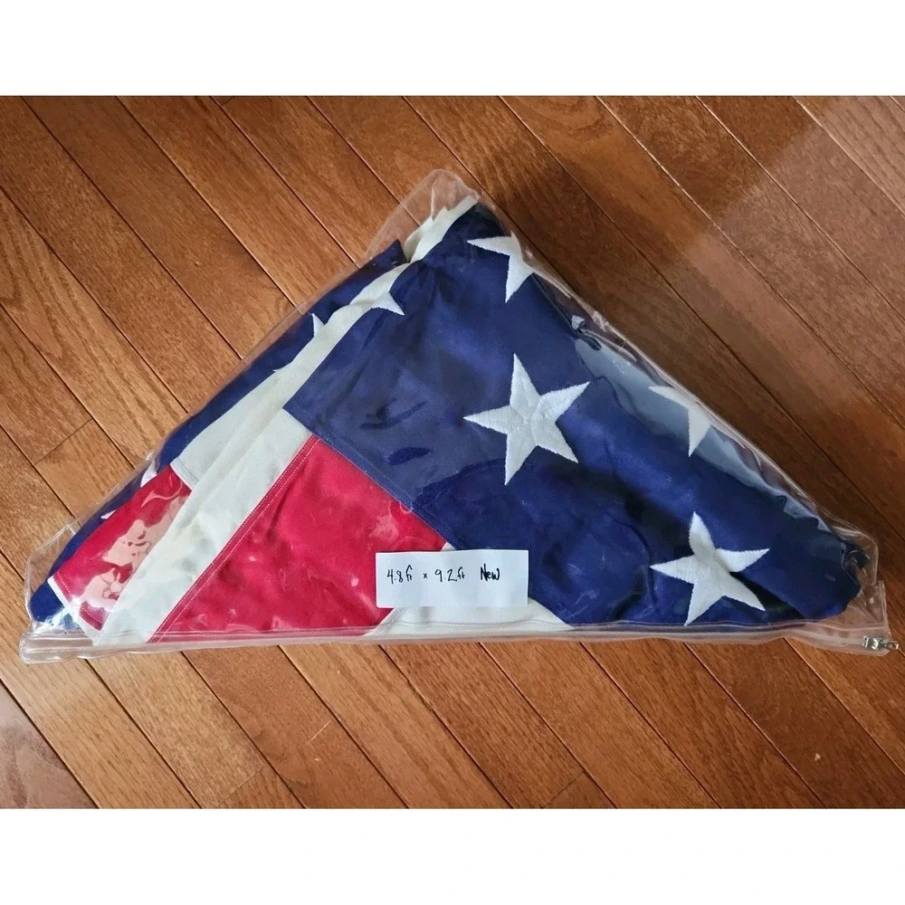 NEW VTG Valley Forge BEST 50 Star American Flag Sewn Cotton Bunting USA 5ftx9ft